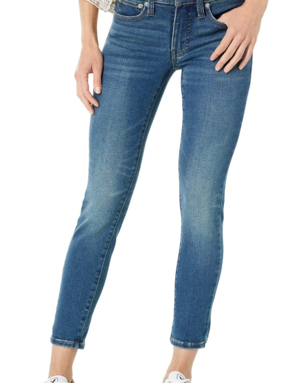 Lucky Ava Mid-Rise Skinny Ankle Jeans Medium Wash Distressed, Size 14/32 NWOT